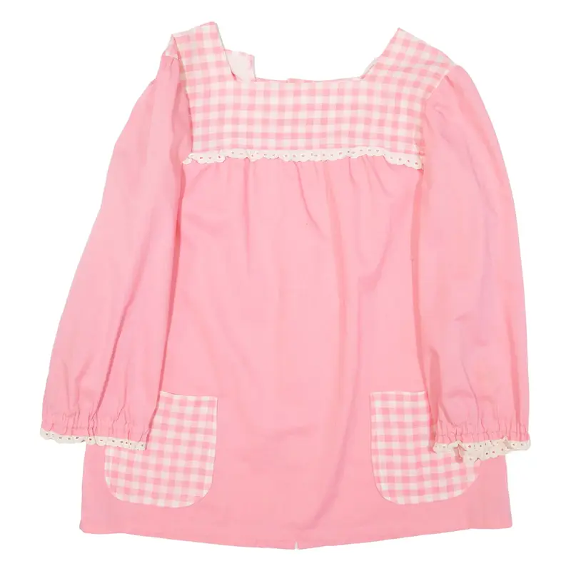 Womens Top Pink Long Sleeve Gingham L