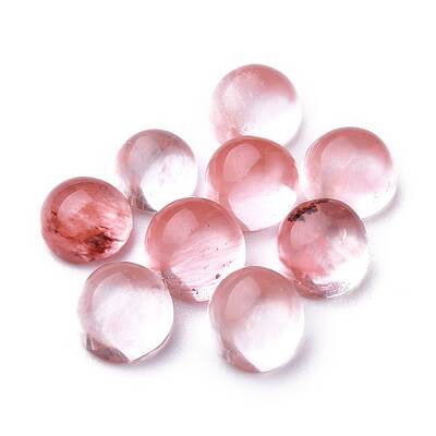 Cherry Quartz Glass Cabochons