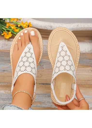 Modlily Beige Color Rubber Toe Post Falt - 38