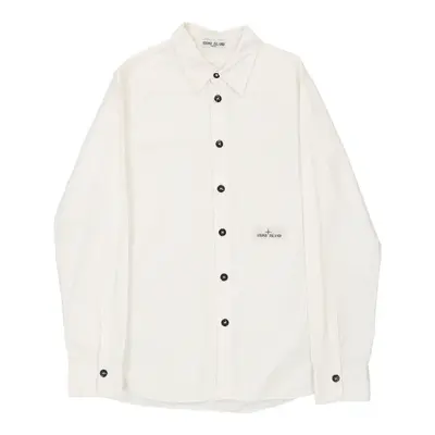 Age 13-14 Stone Island Shirt - Medium White Cotton | Size: medium