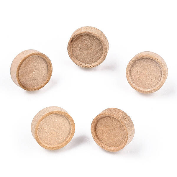 Natural Maple Wood Stud Earring Findings with 316 Stainless Steel Pin