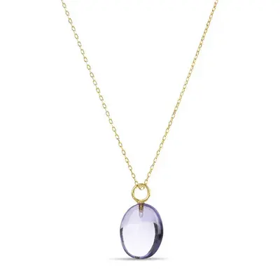 Eden Gold Chain Necklace with Amethyst Pendant | Size: Long (65 cm + 5 cm extension)