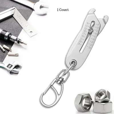 Portable Precise Thread Size Checker, Bolt Size Keychain, Compact Thread Measurement Tool for on-The-Go Convenience