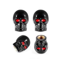 Skull Design Car Tire Valve Stem Cover, 4 Counts Universal Car Tire Valve Stem Cap, Motorcycle, SUV, Truck, and Bicycle, Car ...
