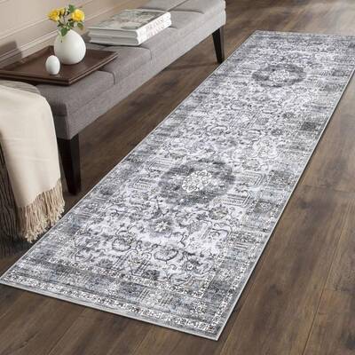 Garvee Area Rug 2x3 Washable Rug Vintage Medallion Doormat Boho Floral Accent Rug Indoor Entrance Kitchen Mat Soft Low Pile F...