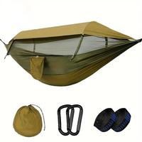 3 in 1 Automatic Quick Open Camping Hammock with Mosquito Net & Sunshade, 1 Set Durable Easy To Set Up Hammock for Backpackin...