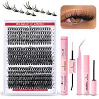 Summer Eyelash Extensions Set, 1 Set False Eyelashes Set & Eyelash Tweezers & Eyelash Glue & Eyelash Remover, Professional Ma...