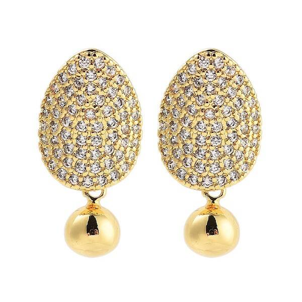 Rack Plating Round Brass Stud Earrings
