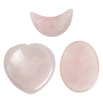 3Pcs 3 Style Natural Rose Quartz Massager