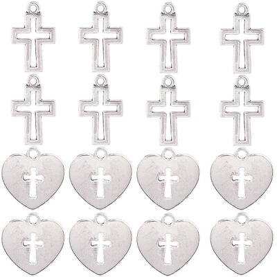 100Pcs 2 Styles Tibetan Style Alloy Pendants