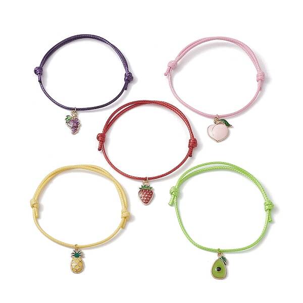 Fruit Alloy Enamel Charm Bracelets