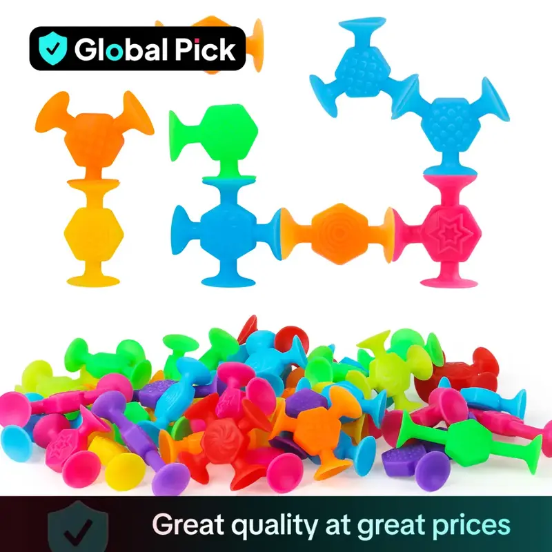 Colorful Silicone Suction Cup Toy (40pcs/set), Creative Stress Relief Toy, Imagination Inspire Toy, Sensory Toy