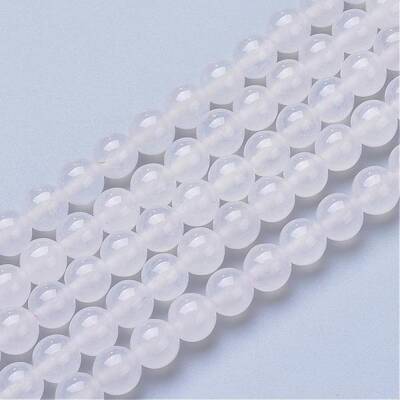 Natural White Jade Bead Strands