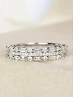 Women's Elegant Artificial Zircon Decorated Bridal Rings, Exquisite Trendy Engagement Weddings Ring, Fashionable Jewelry for ...