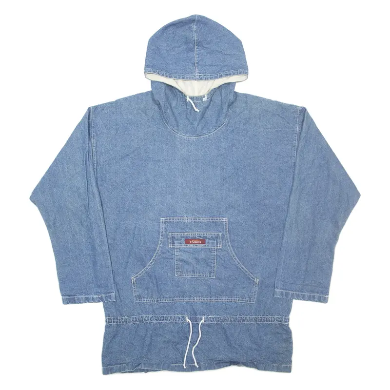 FABRINI Mens Pullover Jacket Blue Hooded L