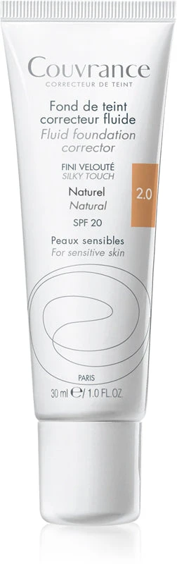Avène Liquid Cover Makeup Couvrance SPF 20 (Fluid Corrector Foundation) 30 ml - Shade: 20 Natural