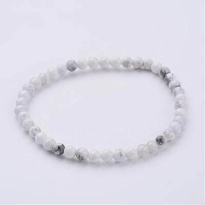Natural Howlite Beaded Stretch Bracelets