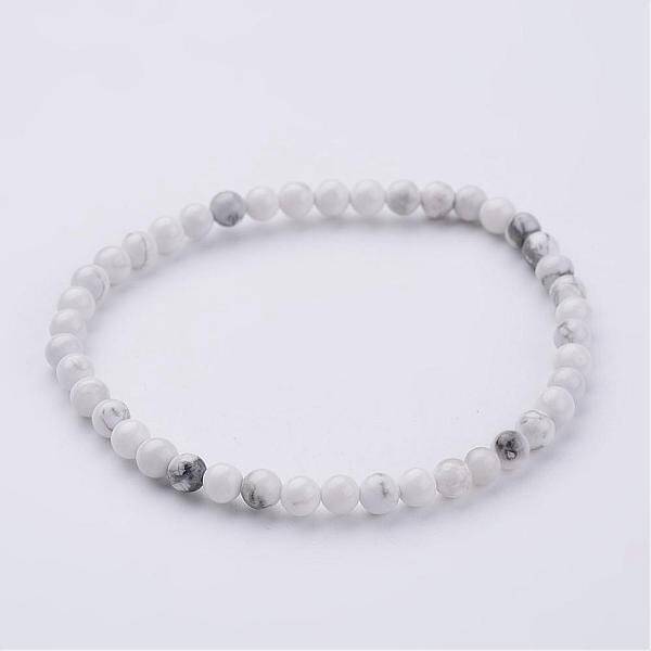 Natural Howlite Beaded Stretch Bracelets