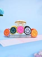 Colorblock Smile Face Design Hair Claw, Non-slip Barrettes Hair Clips Claws for Women, Hair Accessories for Girls for Party a...