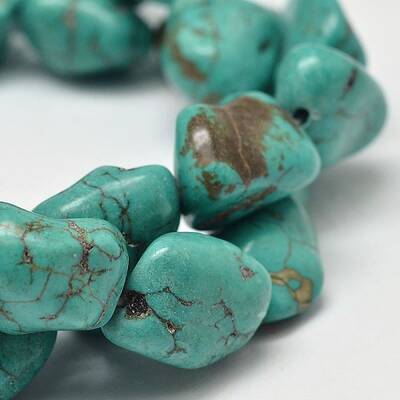 Dyed Nuggets Natural Howlite Beads Strands