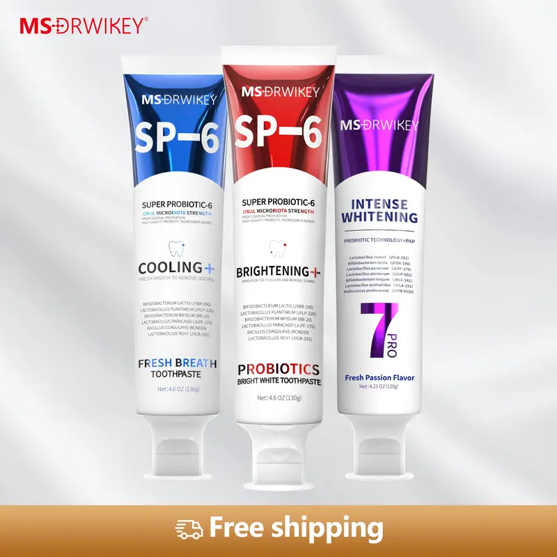 MSDRWIKEY 3-Pack Toothpaste Combo | 7Pro Fresh Formula | Fluoride-Free Enamel Repair & Sensitive Teeth Care | Fresh Mint#deal...