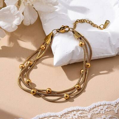 Stainless Steel Multi-strand Ball Bracelets