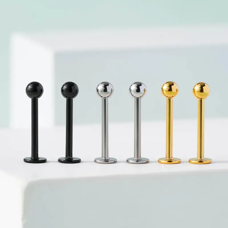 6PCS Ball Lip Ring Set - 10mm
