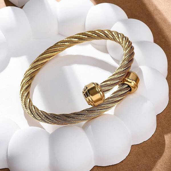 304 Stainless Steel Torque Bangles for Women