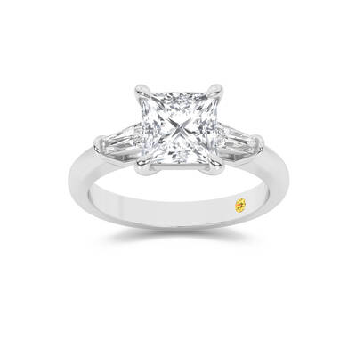 Ignite Three Stone Princess Cut Lab Grown Diamond Engagement Ring | 14K White Gold 2 1/2 CT. TW.