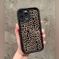 Case for iPhone 16 Pro Max 15 Plus 14 13 12 11 XS XR Stylish Simple Leopard Hair Trendy Pattern Pocket-Friendly Shockproof Si...