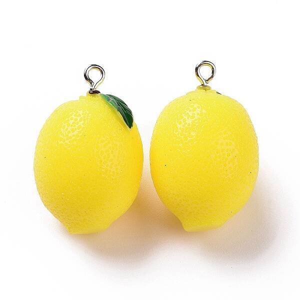 Opaque Resin Fruit Pendants
