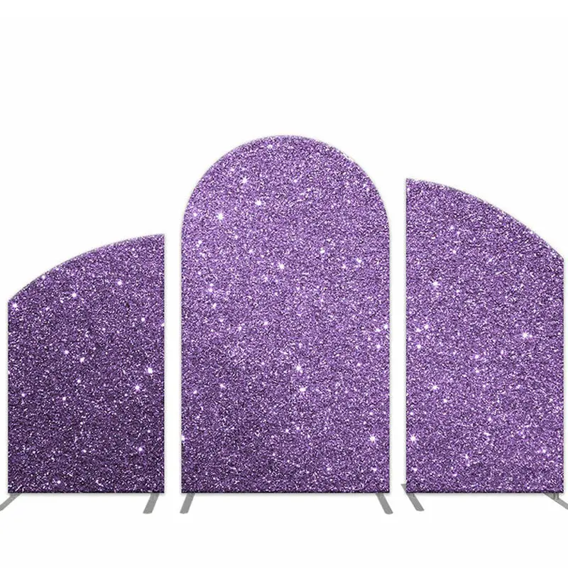 Aperturee Solid Purple Glitter Birthday Party Arch Backdrop Kit | Circle Arch Backdrop Diy | Custom Arched Wall Covers | Roun...