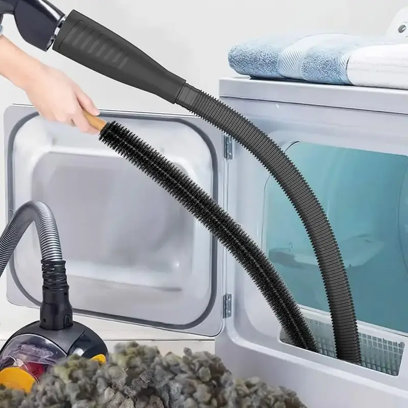 2 Pieces Dryer Vent Cleaner Kit Vacuum Attachment Hose with Brush, Dryer Cleaning Brush Lint Remover Hose