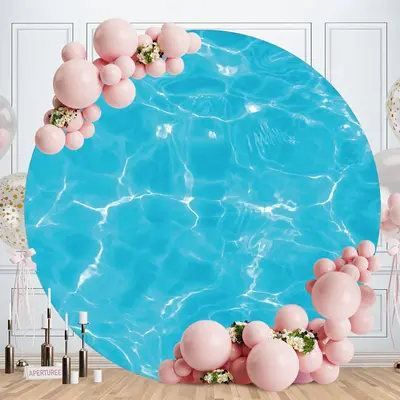 Aperturee Pink Balloons Round 18Th Birthday Backdrop | Birthday Backdrop Ideas | Custom Circle Backdrop Birthday | Diy Circle...