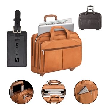 2 Customized Solo NY Walker Leather Rolling Case - Full-grain ...
