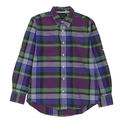 Slim Fit Tommy Hilfiger Checked Shirt - Medium Purple Cotton