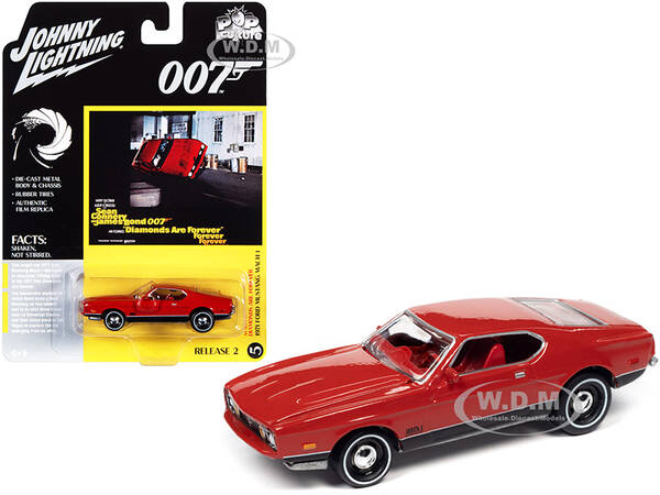 1971 Ford Mustang Mach 1 Bright Red with Black Bottom (James Bond 007) \