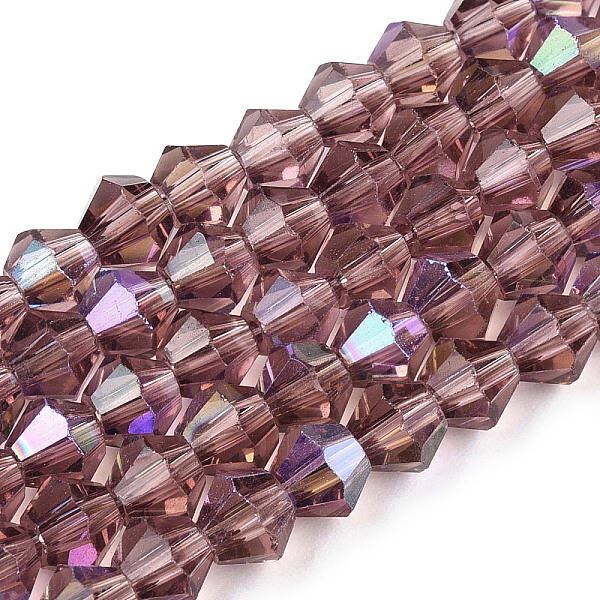 Transparent Electroplate Glass Beads Strands