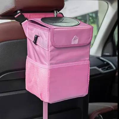 Portable Car Seat Back Trash Can with Lid for Summer Gift, Waterproof Larger Capacity Car Hanging Storage Bag, Car Accessorie...