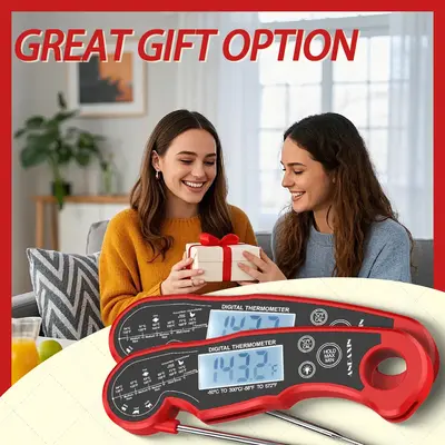 [BBQ Essential]Digital Meat Thermometer - 3s Instant Read Backlight Magnetic Waterproof for Steak Cooking, Grilling, Frying, ...