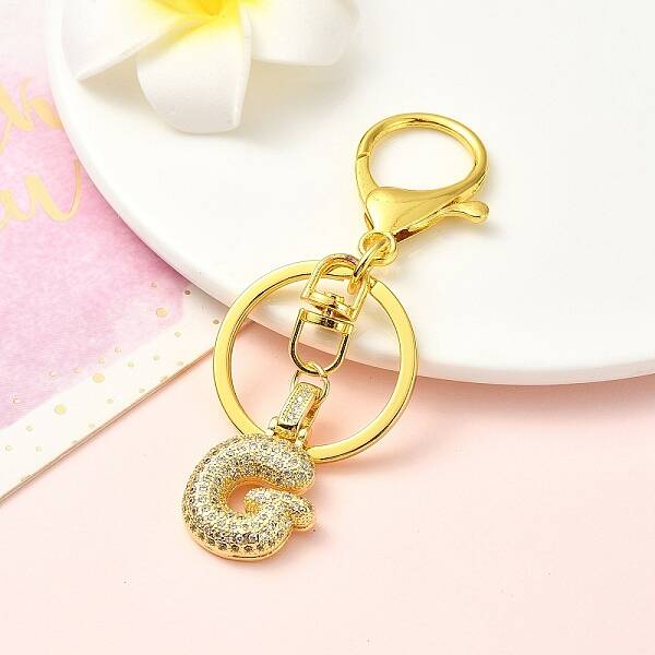 Brass Micro Pave Cubic Zirconia Keychain