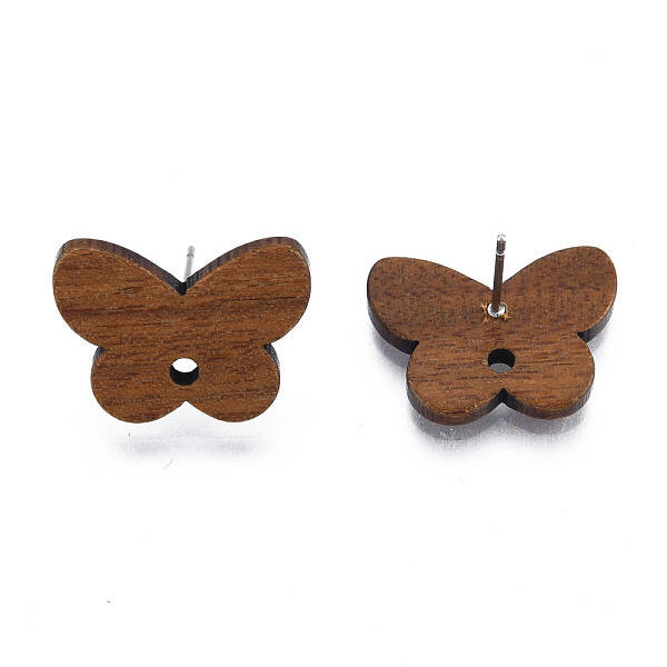 Walnut Wood Stud Earring Findings