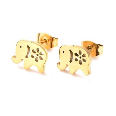 Ion Plating(IP) 304 Stainless Steel Stud Earrings