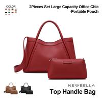 NEWBELLA Kelly M Plus 2 PCS Set Lychee Top Handle Bag ,crossbody bags ,work ,laptop bags,with Removable Shoulder Strap, Outdo...