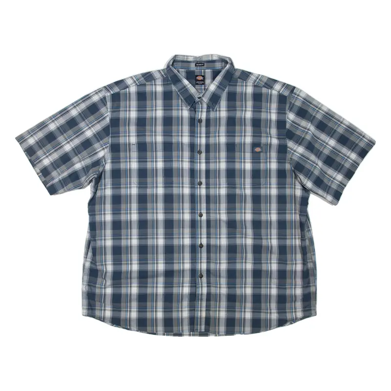 DICKIES Relaxed Fit Mens Shirt Blue Plaid 2XL