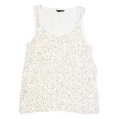 MASSIMO DUTTI Womens Printed Vest Beige Sleeveless Spotted XS