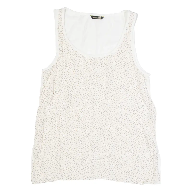 MASSIMO DUTTI Womens Printed Vest Beige Sleeveless Spotted XS
