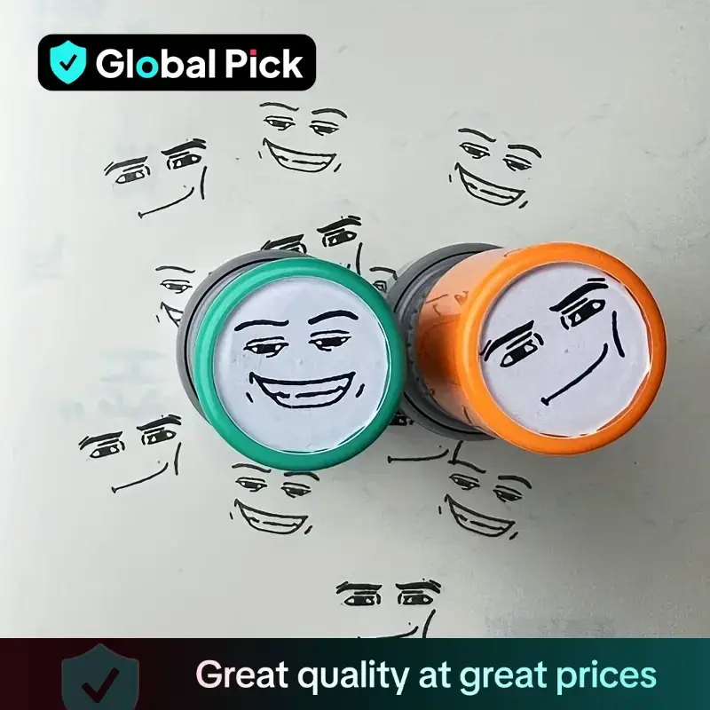 Emoji Pattern Stamp, 1 Count Cute Funny Emoji Stamp, Office Stationery & Supplies for Daily Office Use, Label & Instruction S...