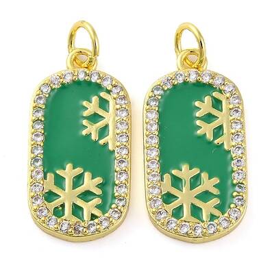 Christmas Series Brass Micro Pave Cubic Zirconia Pendants