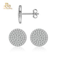Delzzad S925 Round VVS Synthetic Moissanite Stunning Iced Out Circle Shape Stud Earrings Jewelry Perfect Birthday Mother’s ...